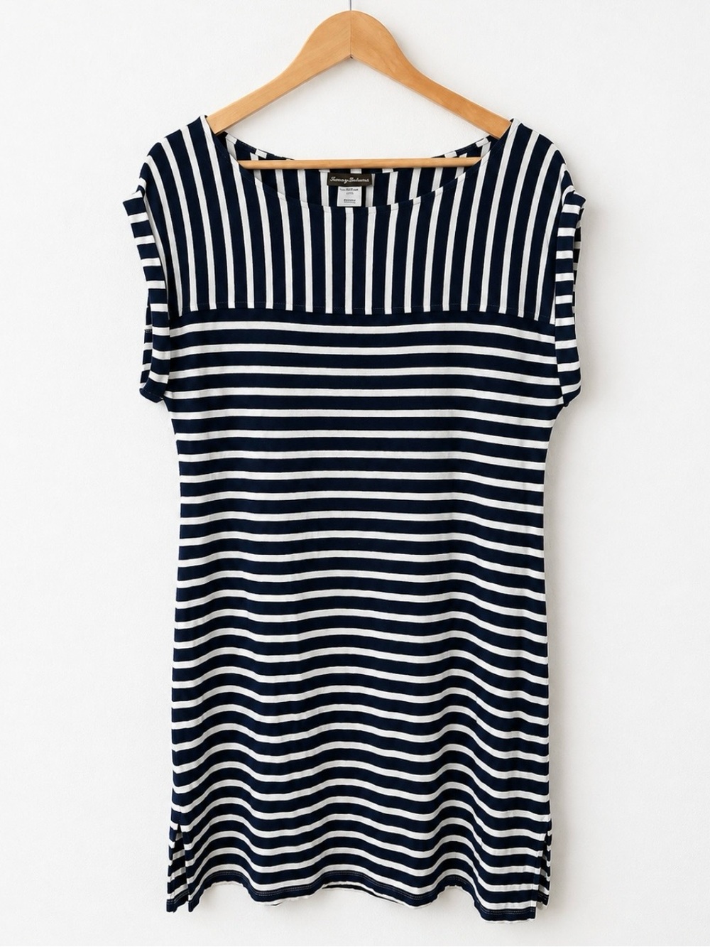 Tommy Bahama Striped Shift Dress Nautical Coastal Navy White Small